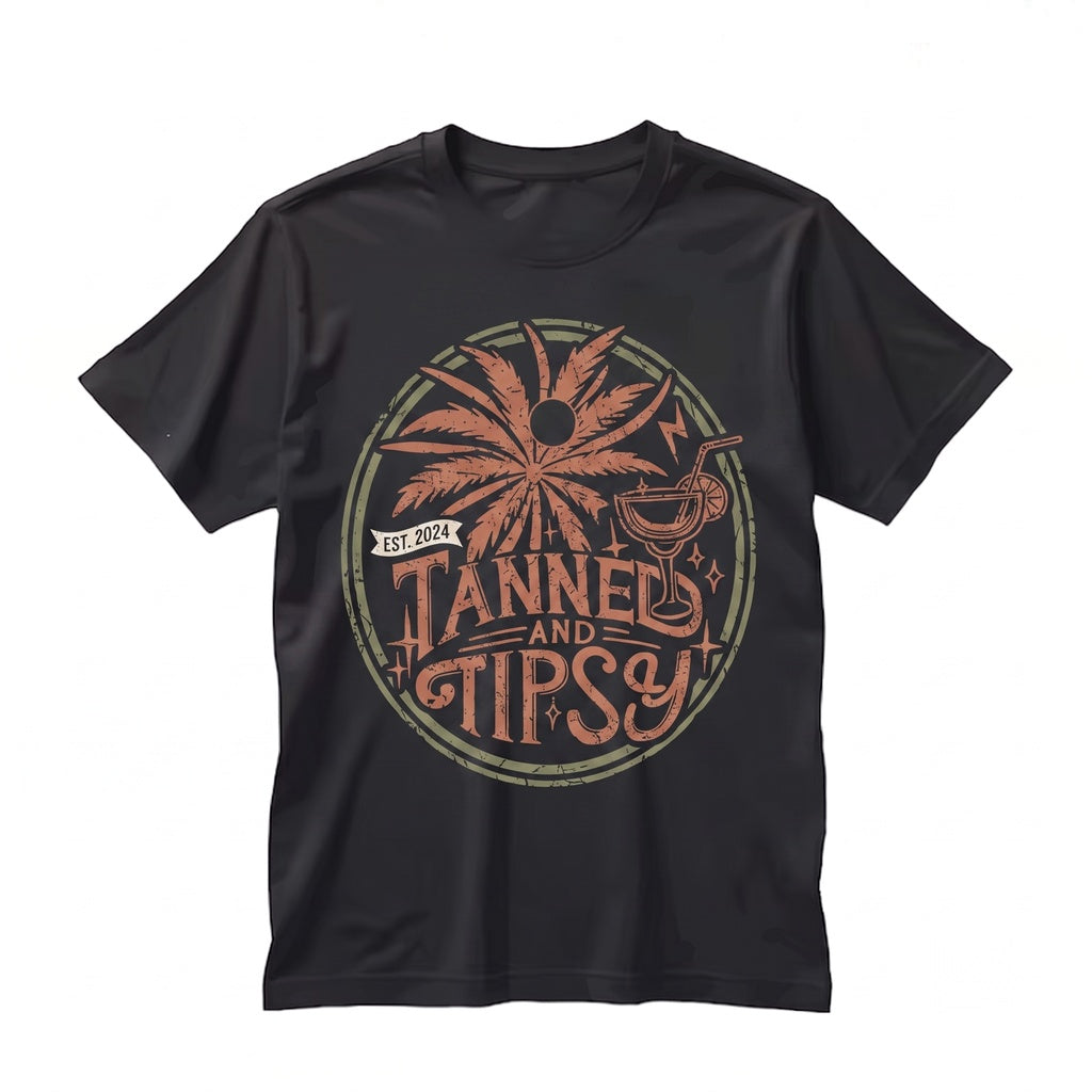 Tanned and Tipsy Margarita Summer Beach Cocktail Graphic Unisex TShirt