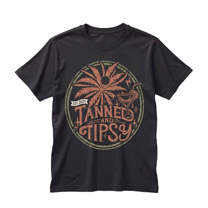 Tanned and Tipsy Margarita Summer Beach Cocktail Graphic Unisex TShirt