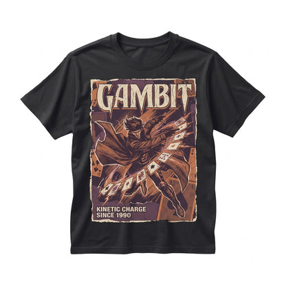 Oversized Gambit Graphic Kinetic Playing Cards Mutant Hero Remy LeBeau Vintage 90s Comic Unisex TShirt