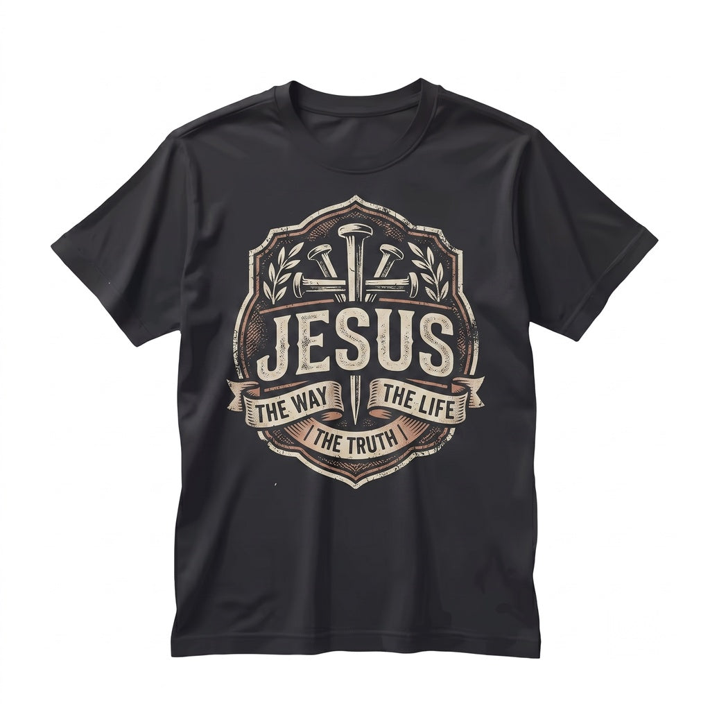Jesus The Way Truth Life Christian Faith Bible Verse Graphic Apparel Unisex TShirt