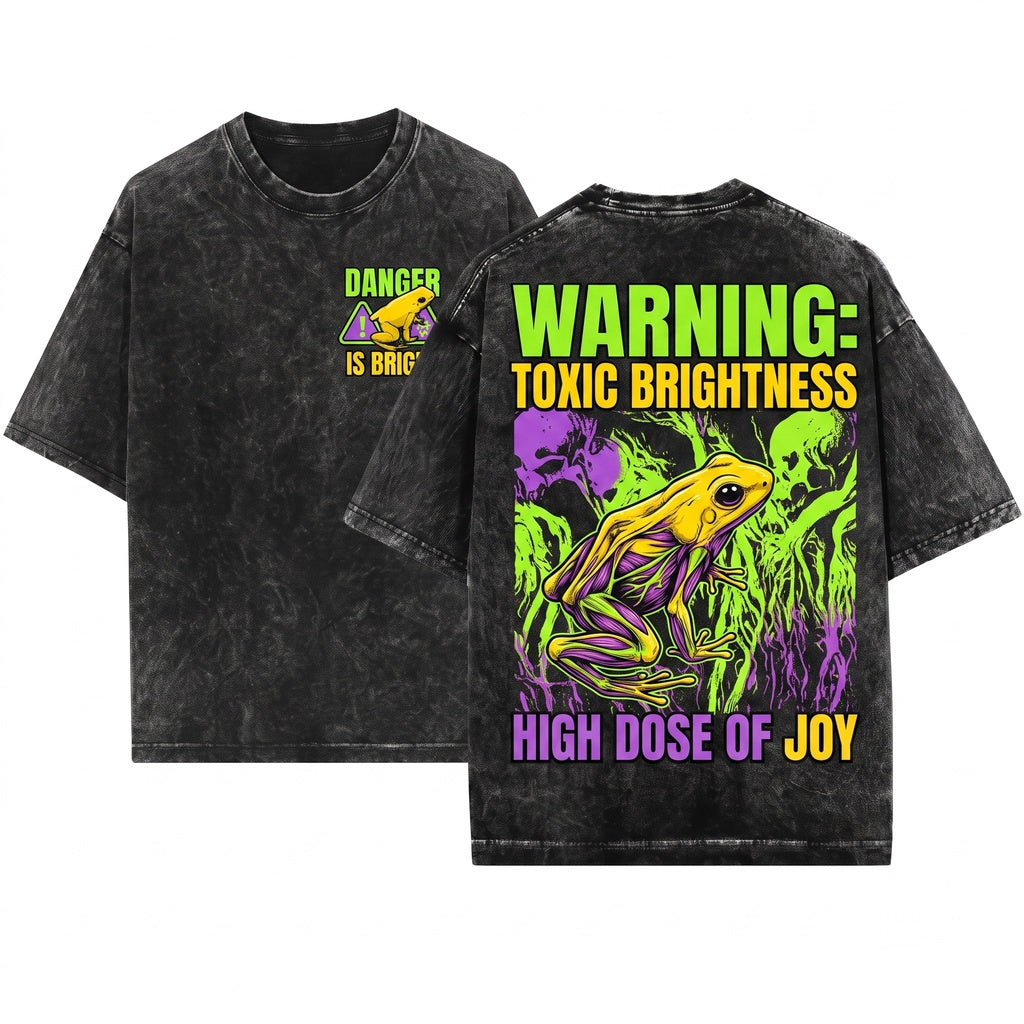 My Toxicity Vintage Japanese Frog Graphic Retro Aesthetic Unisex Wash T-Shirt