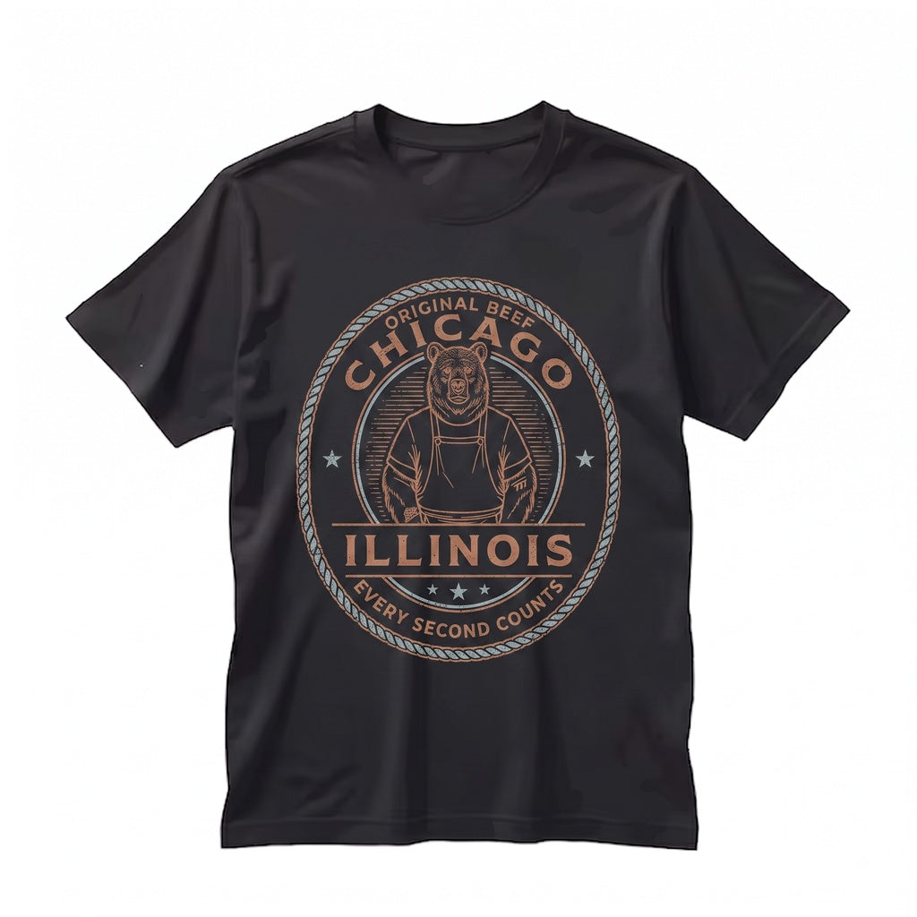 Original Beef Chicago Retro Restaurant Bear Graphic Unisex TShirt