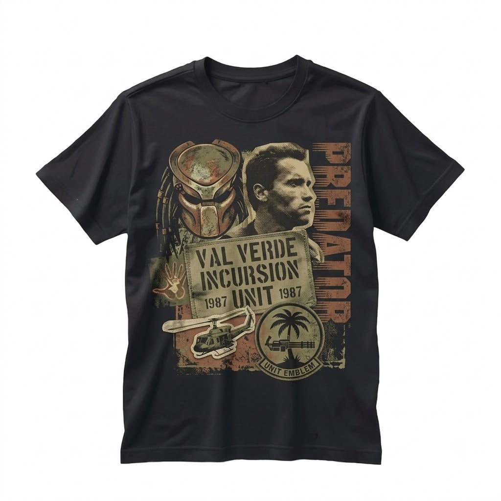 Alien Hunter Sci-Fi Graphic Vintage Cotton Unisex TShirt