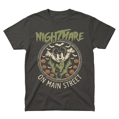 Vintage Nightmare On Main Street Vampire Mouse Halloween 2026 Family Vacation Party Graphic Unisex TShirt