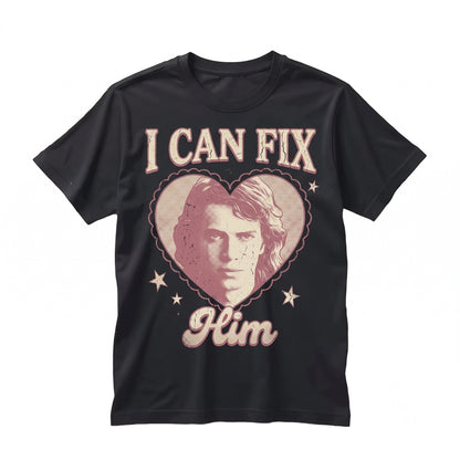 Oversized Anakin Skywalker I Can Fix Him Funny Sci-Fi Graphic Apparel for Her, Cute Space Romance Lover Unisex TShirt