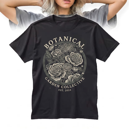 Vintage Rose Floral Botanical Garden Nature Aesthetic Engraved Graphic Gift Unisex TShirt