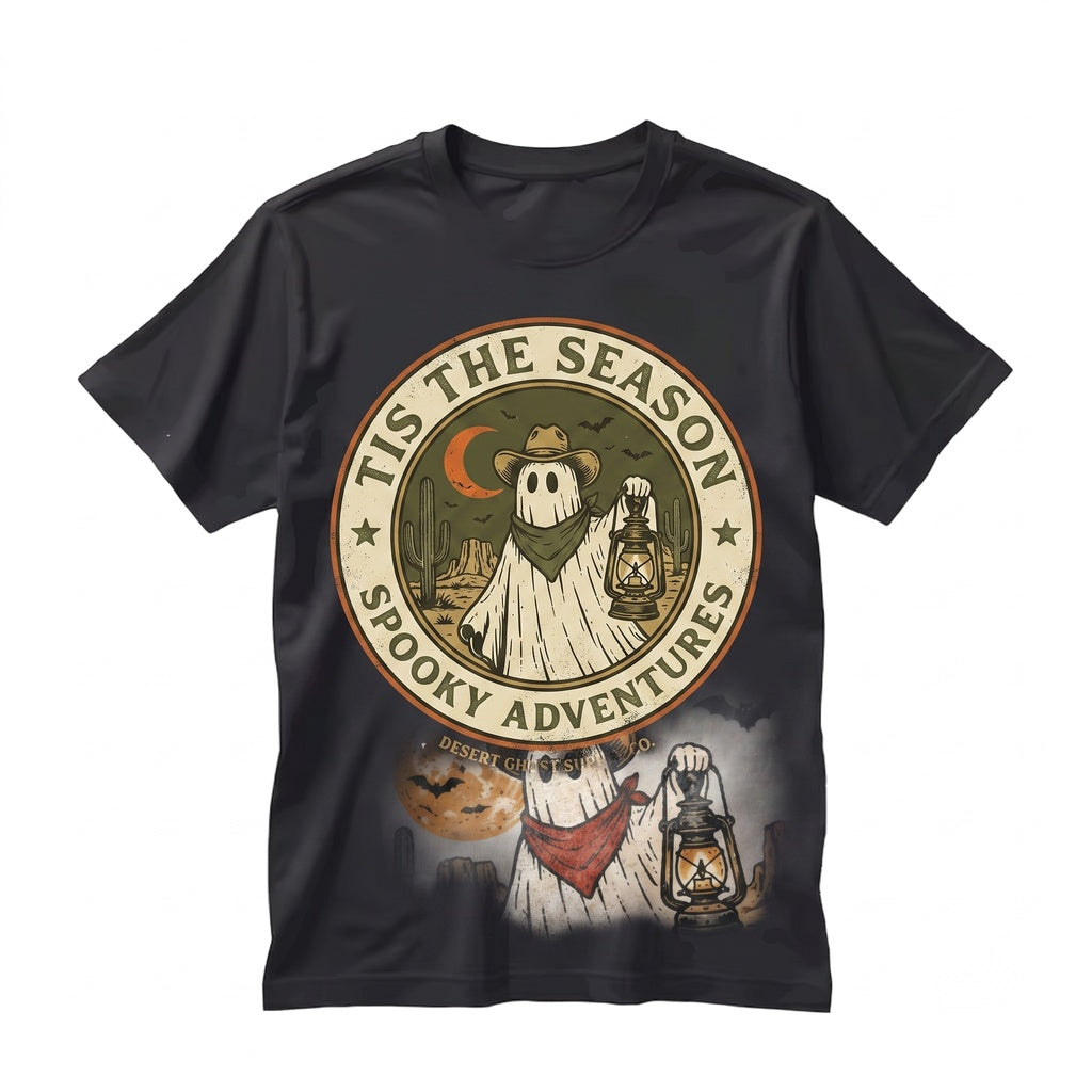 Tis The Season Spooky Cowboy Ghost Desert Western Aesthetic Southwest Fall Holiday Apparel Unisex TShirt