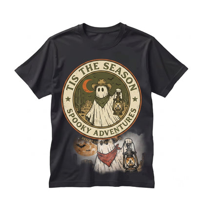 Tis The Season Spooky Cowboy Ghost Desert Western Aesthetic Southwest Fall Holiday Apparel Unisex TShirt