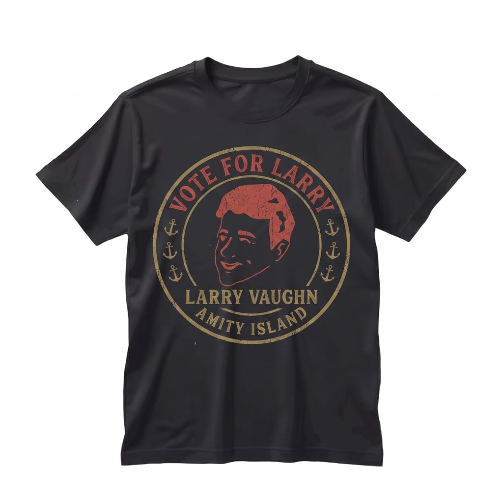 Mayor Larry Vaughn Amity Island Funny Shark Movie Graphic Retro Cotton Apparel Unisex TShirt