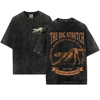 Funny Vintage Big Stretch Chocolate Labrador Retriever Dog Lover Gift Unisex Wash T-Shirt