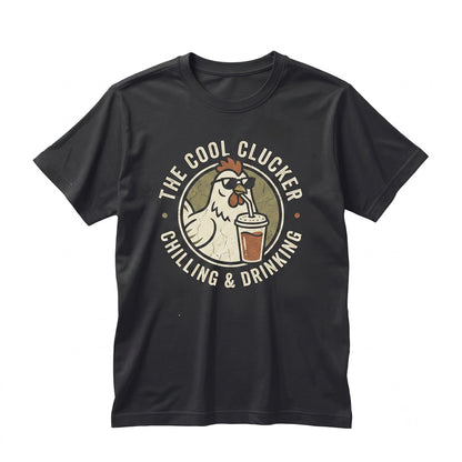 Chicken Drinking Iced Coffee Funny Animal Graphic Meme Lover Sarcastic Humor Gift Unisex TShirt