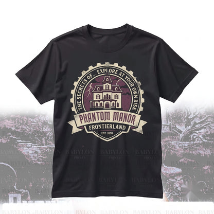 Vintage Spooky Phantom Manor Paris Hitchhiking Ghosts Graphic Apparel, Unisex TShirt