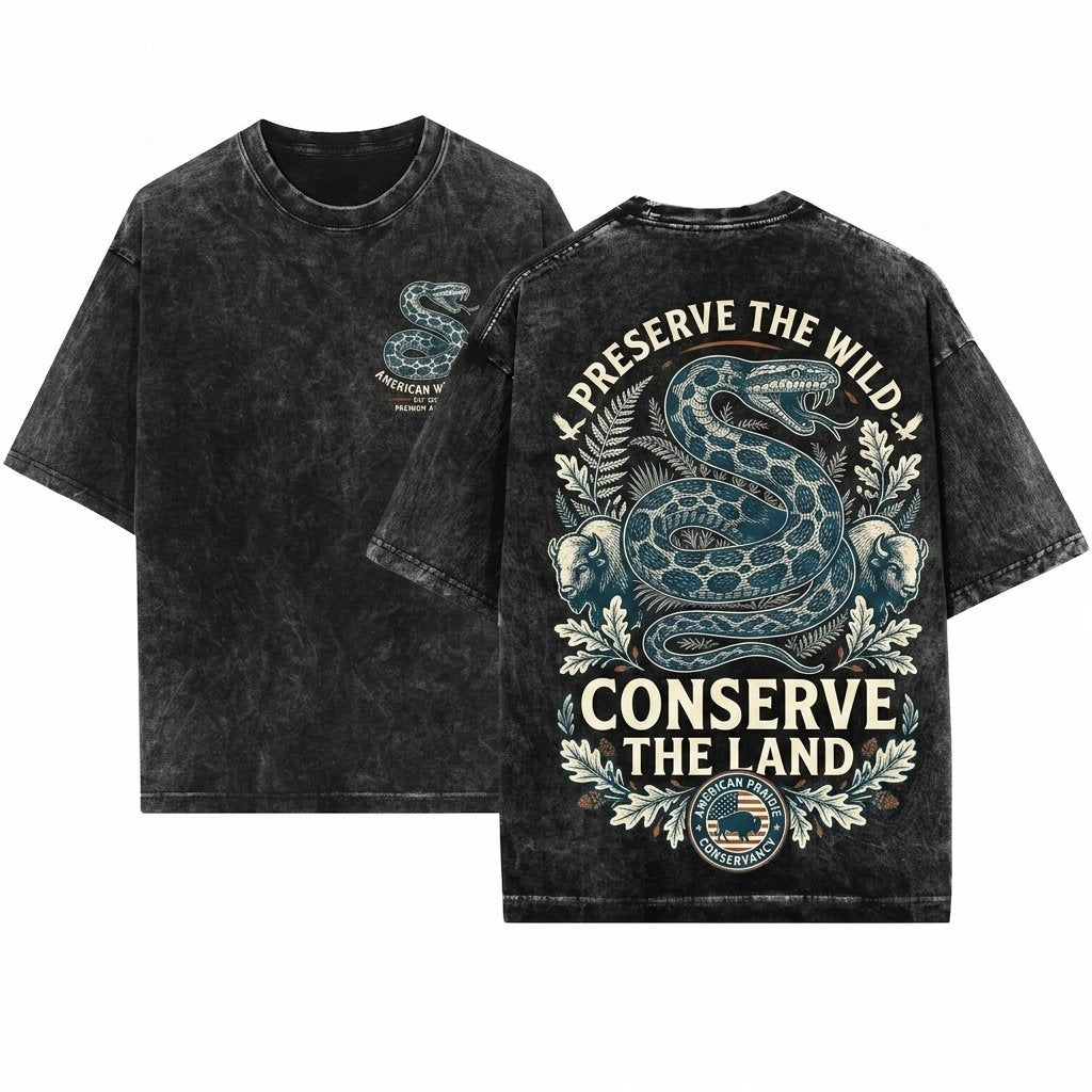 Vintage Snake Python Gothic Nature Wildlife Boho Reptile Distressed Unisex Wash T-Shirt