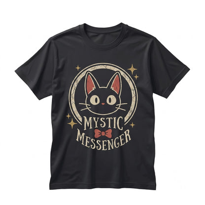 Jiji Anime Cat Embroidered Kawaii Cozy Studio Inspired Witchy Magical Familiar Cute Gift Unisex TShirt