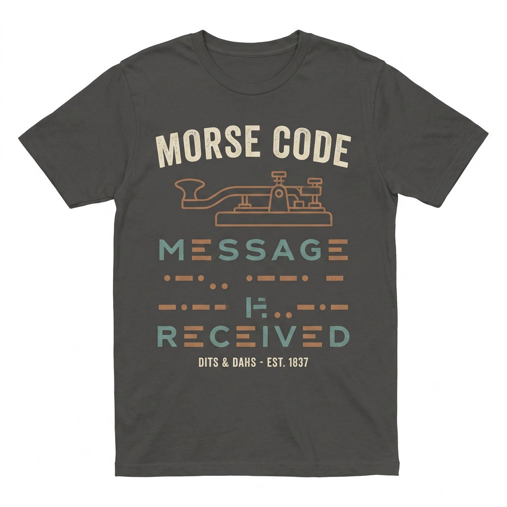 Vintage Morse Code Dits Dahs Ham Radio Operator Gift Retro Telegraph Key Communication Science Unisex TShirt