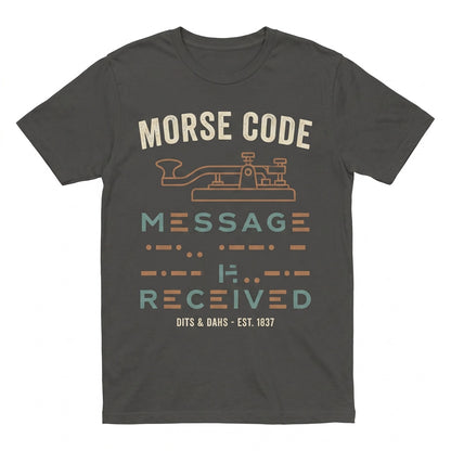 Vintage Morse Code Dits Dahs Ham Radio Operator Gift Retro Telegraph Key Communication Science Unisex TShirt
