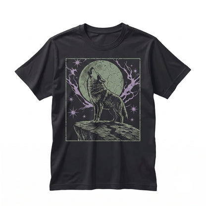 Vintage Howling Wolf Moon Graphic Wildlife Nature Rustic Outdoor Gift Unisex TShirt