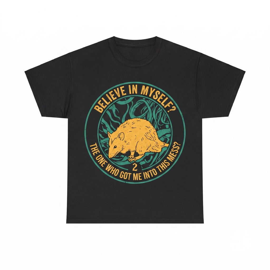 Believe In Myself Funny Rat Positivity Affirmation Graphic Vintage Rodent Pet Meme Unisex TShirt
