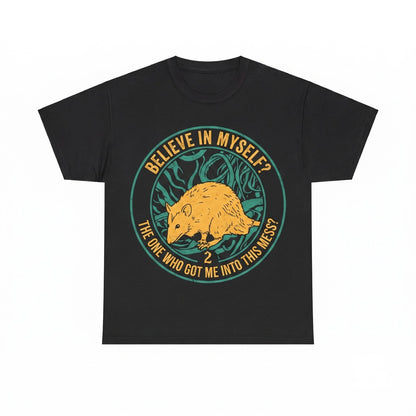 Believe In Myself Funny Rat Positivity Affirmation Graphic Vintage Rodent Pet Meme Unisex TShirt