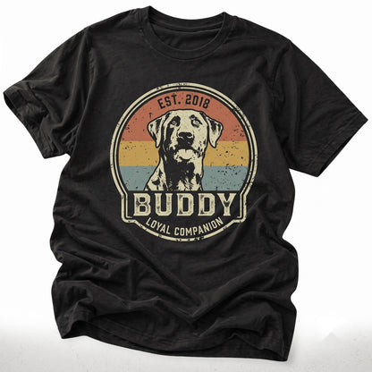 Personalized Retro Sunset Pet Photo Portrait Gift Cat Dog Graphic Unisex TShirt
