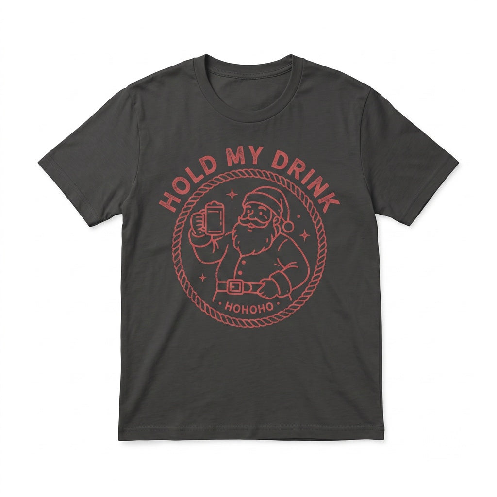 Funny Hold My Drink Santa Christmas Sarcastic Holiday Graphic Vintage Gift Unisex TShirt