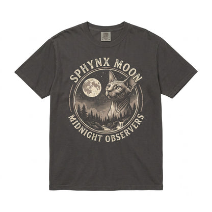 Vintage 90s Retro Sphynx Cat Howling At Full Moon Graphic Mom Gift Unisex TShirt