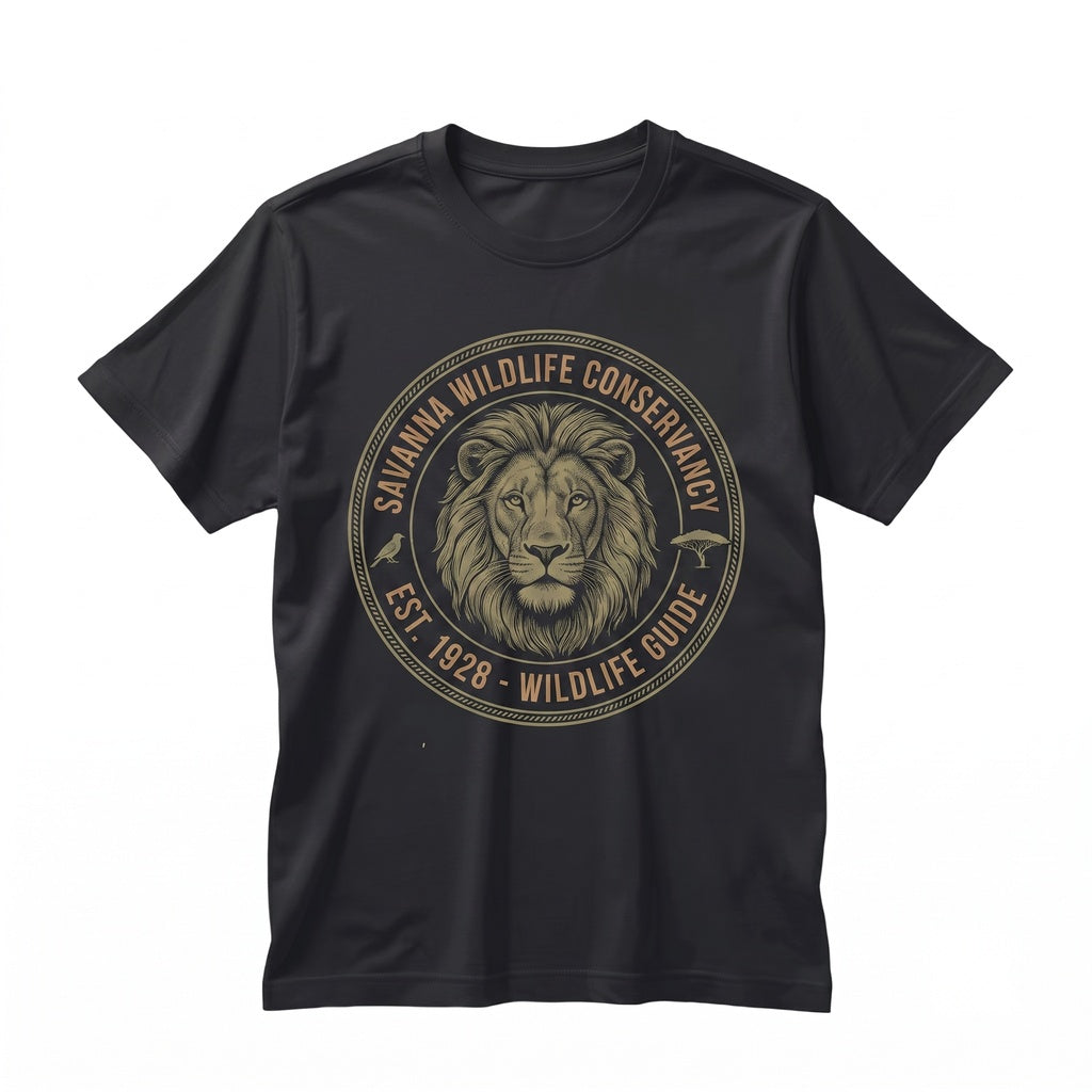 Vintage Safari African Wildlife Graphic Lion Elephant Giraffe Nature Lover Gift Unisex TShirt