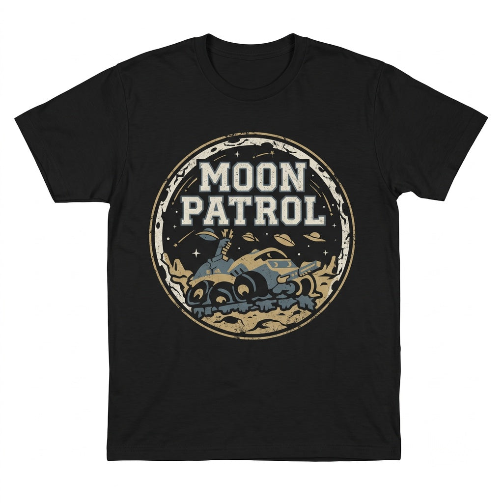 Retro Moon Patrol Arcade 1980s Vintage Video Game Graphic Unisex TShirt
