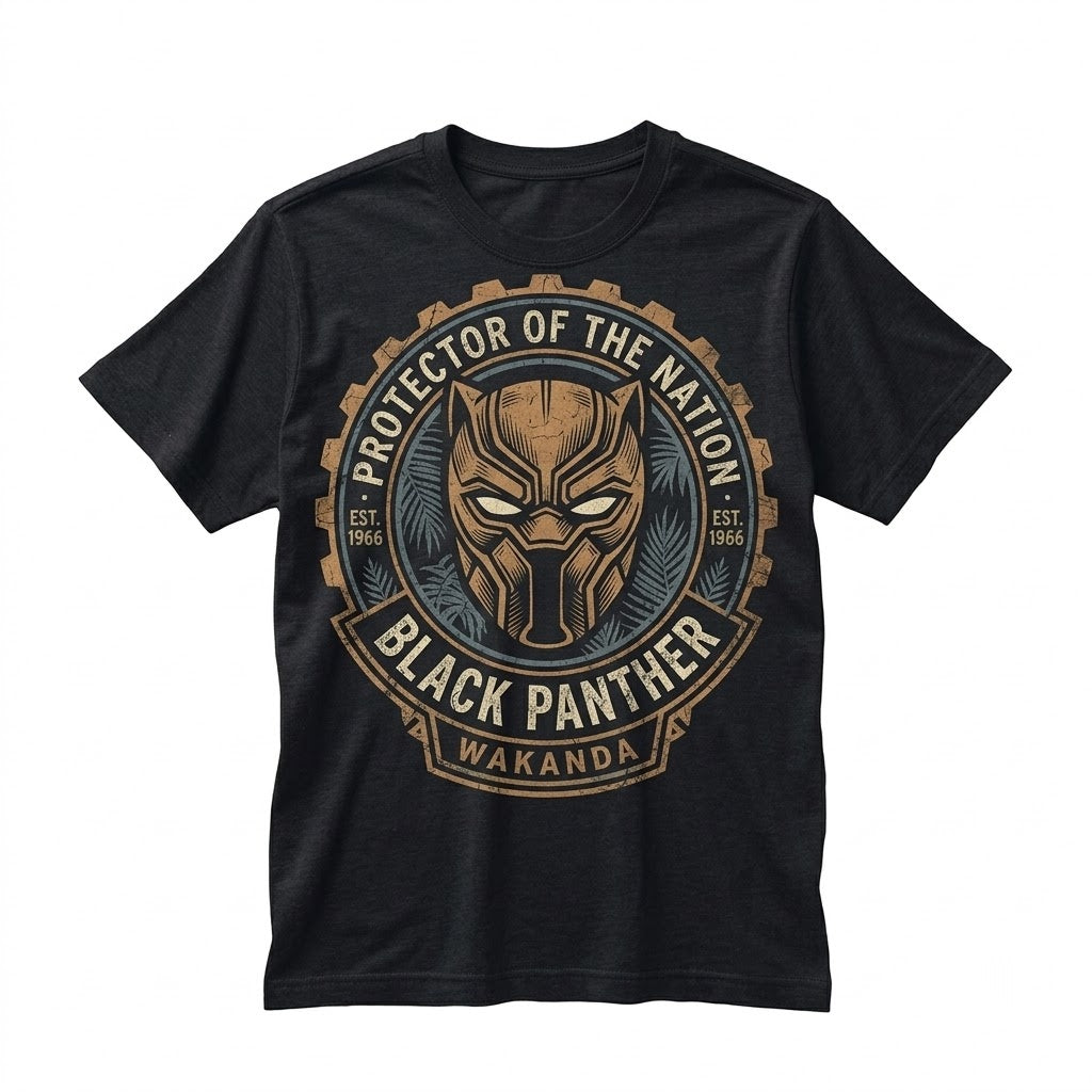 Oversized Vintage Comic Book Panther Hero Graphic Retro Cotton Top Gift Unisex TShirt