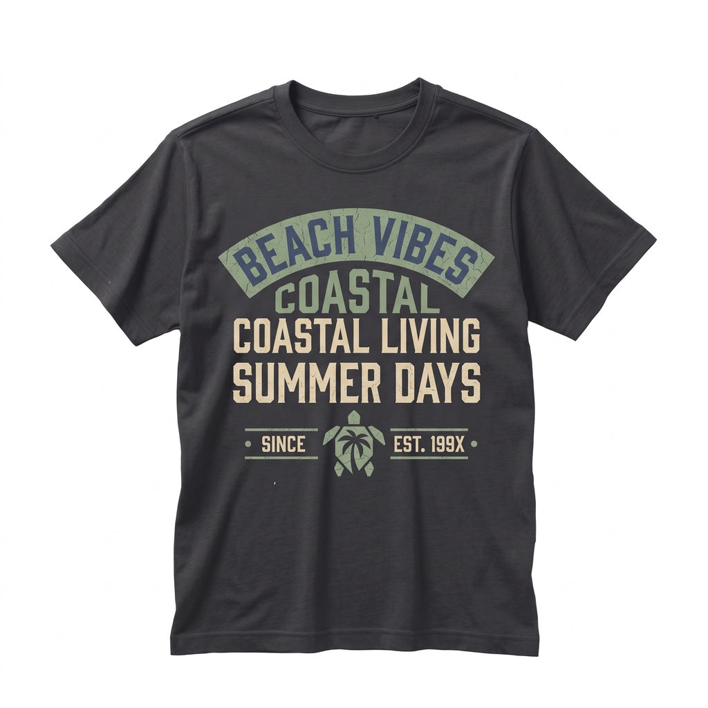 Beach Vibes Sea Turtle Summer Ocean Graphic Apparel Unisex TShirt
