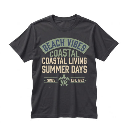Beach Vibes Sea Turtle Summer Ocean Graphic Apparel Unisex TShirt