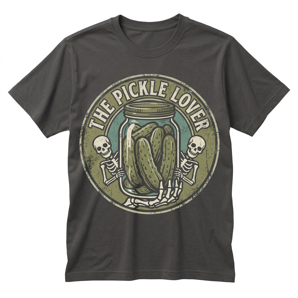 Vintage Pickle Tarot Card Skeleton Jar Funny Food Lover Gift Graphic Unisex TShirt