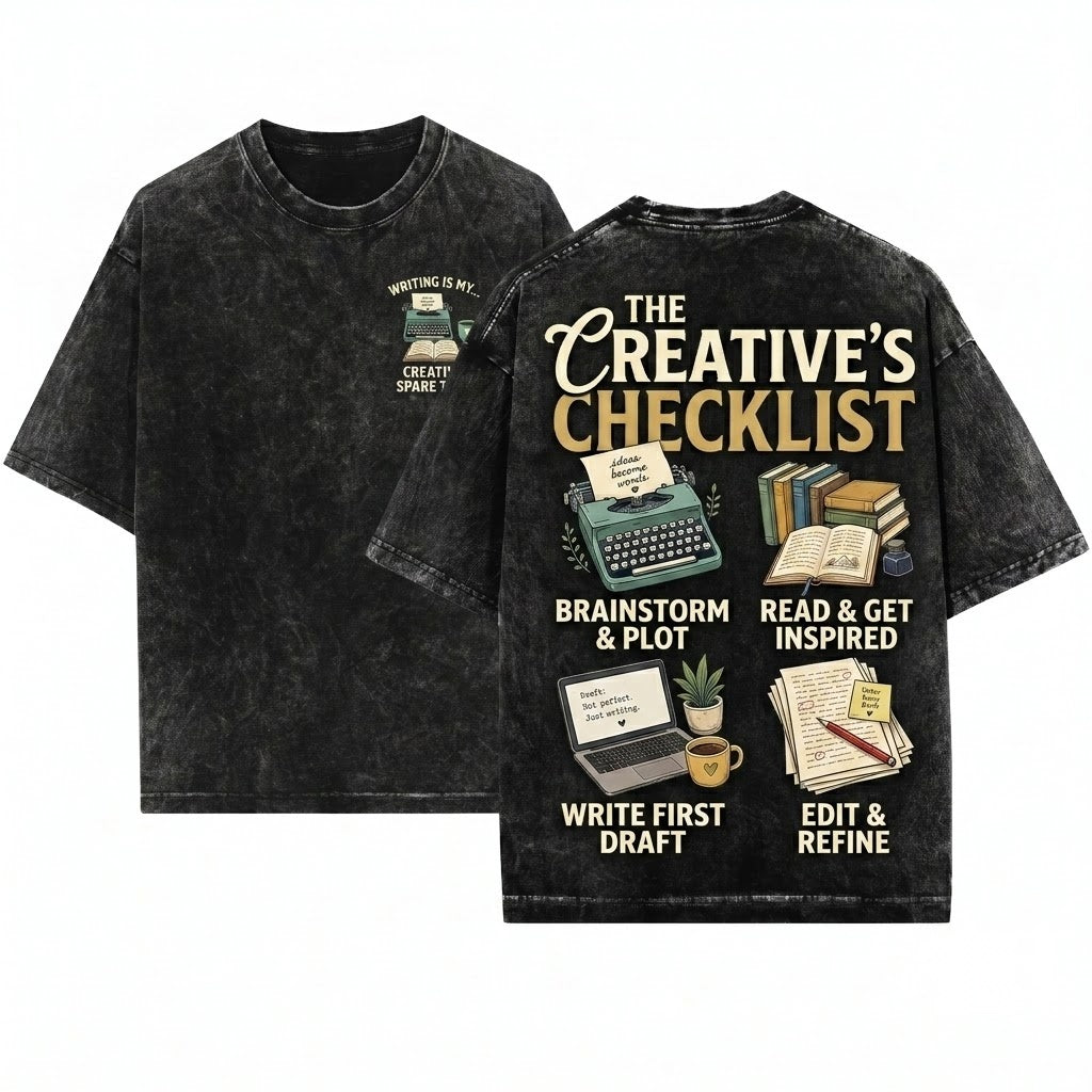 Funny Creative Author Writing Life Book Lover Literary Gift Unisex Wash T-Shirt