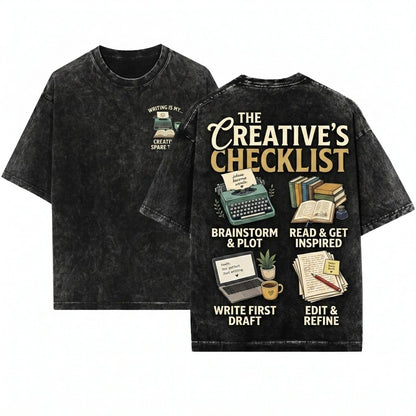 Funny Creative Author Writing Life Book Lover Literary Gift Unisex Wash T-Shirt
