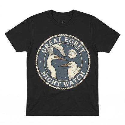 Three Great Egret Howling Wolf Parody 90s Vintage Aesthetic Graphic Retro Water Bird Funny Irony Gift Unisex TShirt