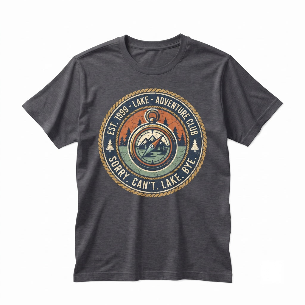 Sorry Cant Lake Bye Funny Vacation Travel Graphic Apparel, Outdoor Summer Pontoon Boating Gift, Cotton Short Sleeve Unisex TShirt