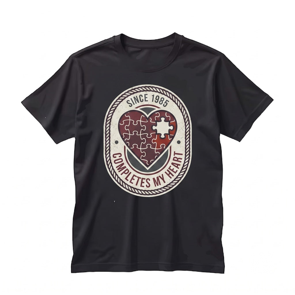 Funny Sarcastic Matching Couple Valentine Puzzle Heart Graphic Gift Unisex TShirt