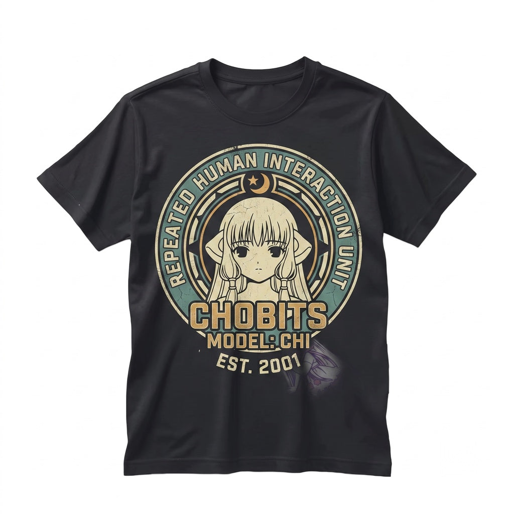 Chobits Chi Anime Persocom Graphic Cotton Short Sleeve Crewneck Top Unisex TShirt