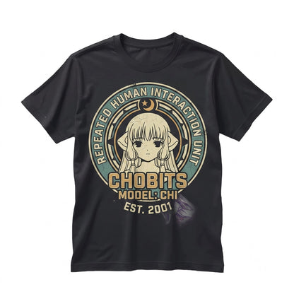 Chobits Chi Anime Persocom Graphic Cotton Short Sleeve Crewneck Top Unisex TShirt