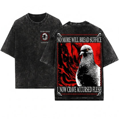 No More Will Bread Suffice Vintage Japanese Funny Pigeon Unisex Wash T-Shirt