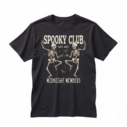 Spooky Club Dancing Skeleton Halloween Graphic Unisex TShirt