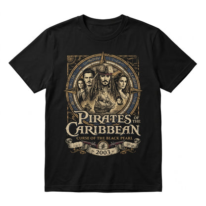 Vintage Sea Buccaneer Crew Graphic Curse of the Black Pearl Theme Jack Sparrow Land Yo Ho A Pirates Life For Me Unisex TShirt