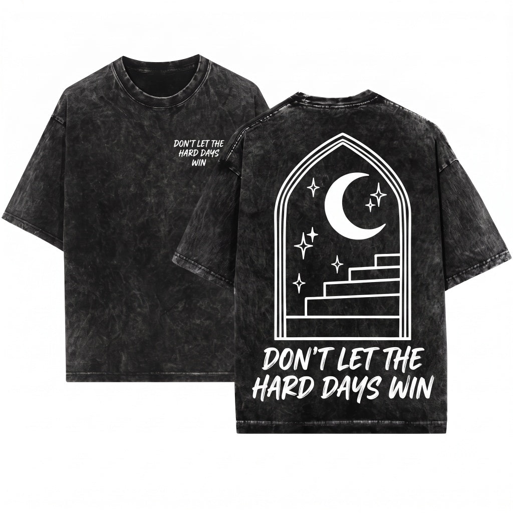 Dont Let the Hard Days Win Embroidered Nesta Archeron Mental Health Unisex Wash T-Shirt