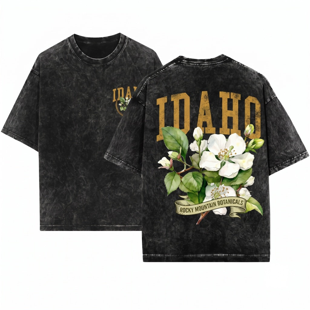Idaho Syringa Flower Botanical Gardening Travel Gift Girlfriend Unisex Wash T-Shirt