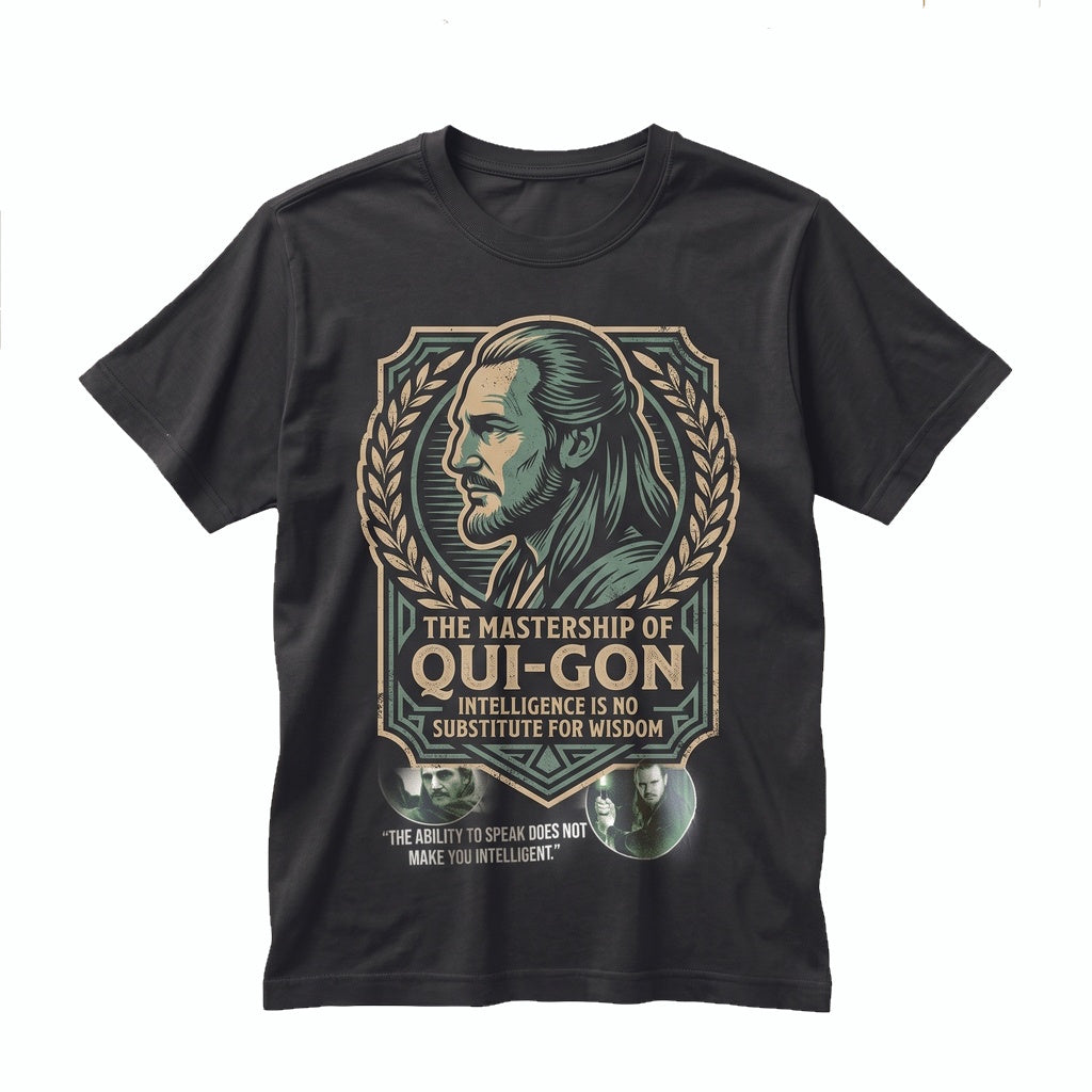 Vintage Qui-Gon Jinn Master Graphic Apparel, Retro Phantom Menace Jedi Knight Top, Unisex TShirt