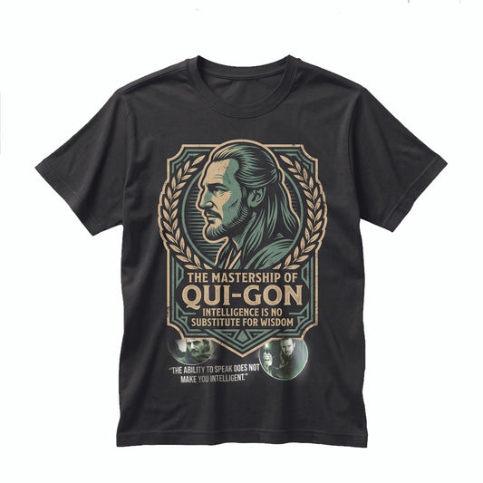 Vintage Qui-Gon Jinn Master Graphic Apparel, Retro Phantom Menace Jedi Knight Top, Unisex TShirt