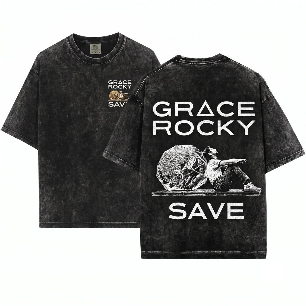 Grace Rocky Save Stars Graphic Project Hail Mary Space Gift Unisex Wash T-Shirt