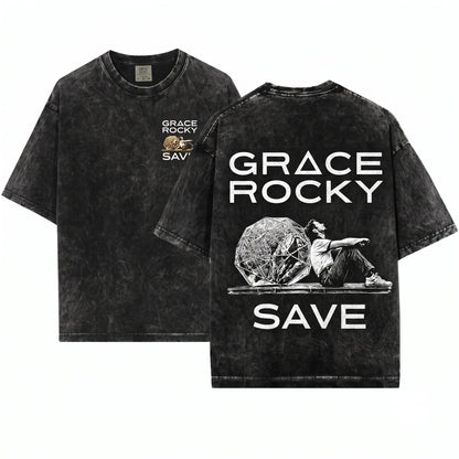 Grace Rocky Save Stars Graphic Project Hail Mary Space Gift Unisex Wash T-Shirt