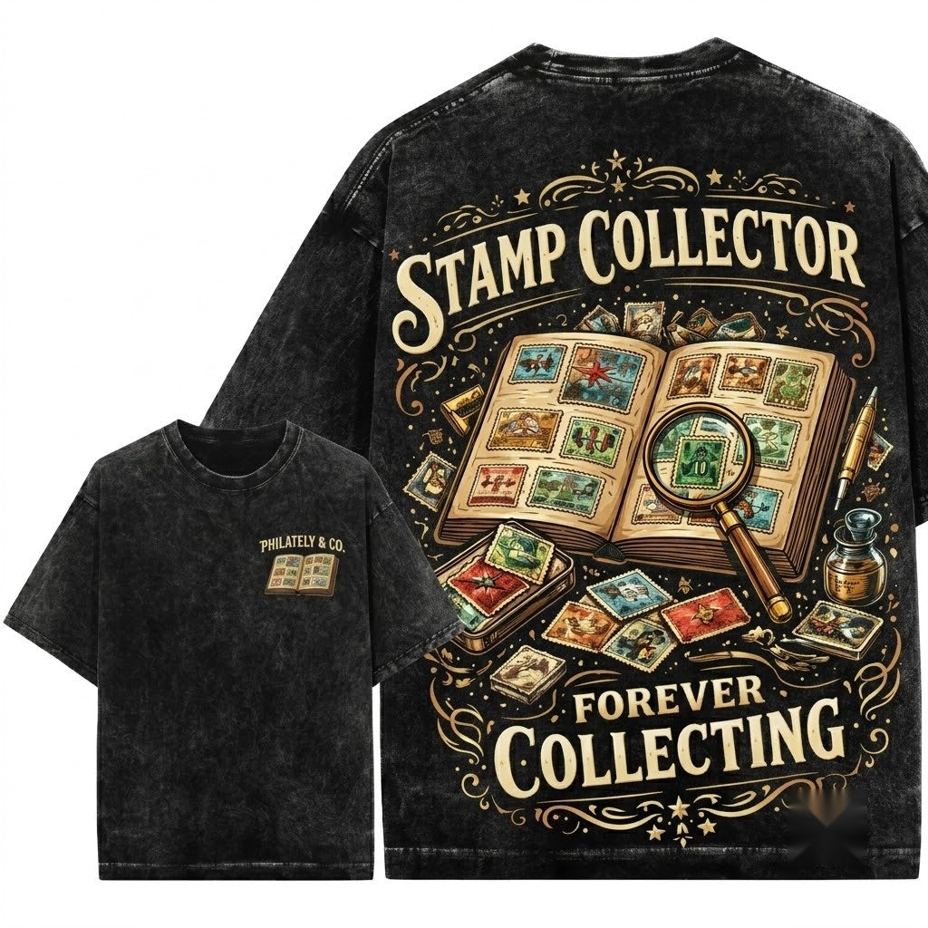 Vintage Retro Philatelist Stamp Collecting Hobbyist Gift Unisex Wash T-Shirt