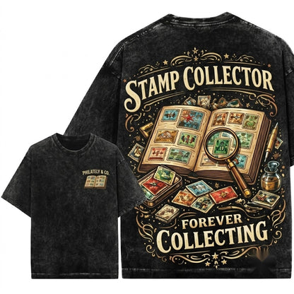 Vintage Retro Philatelist Stamp Collecting Hobbyist Gift Unisex Wash T-Shirt